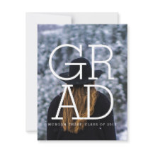 Modern Bold Afstudeerder Party Invitation Photo Ca