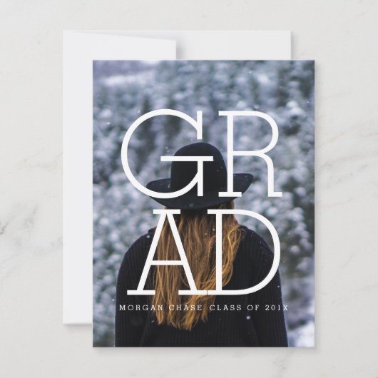 Modern Bold Afstudeerder Party Invitation Photo Ca Kaart (Voorkant)