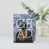 Modern Bold Afstudeerder Party Invitation Photo Ca Kaart (Staand voorkant)