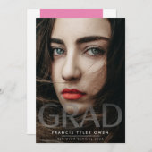 Modern BOLD AFSTUDEERDER Vervagen Fotoklasse van Aankondiging (Voorkant / Achterkant)