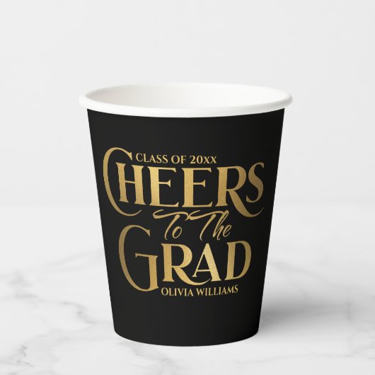 Modern Bold Afstuderen het Afstudeerder Party Papieren Bekers (Voorkant)
