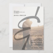 Modern bold all in one calligraphy wedding kaart (Voorkant)