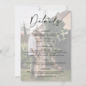 Modern bold all in one calligraphy wedding kaart (Achterkant)