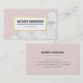 MODERN BOLD ANGLE gold logo blush roze grijs marme Visitekaartje (Voorkant / Achterkant)