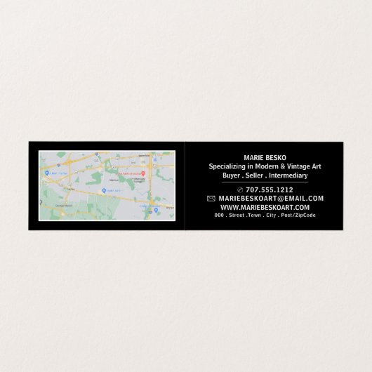 Modern Bold, Art Dealer, Gedetailleerd Visitekaartje (Binnenkant ongevouwen)