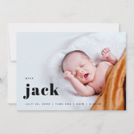 Modern Bold Baby Birth Aankondiging