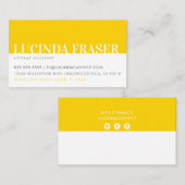 MODERN BOLD BAND minimaal eenvoudig geel grijs Visitekaartje (Voorkant / Achterkant)