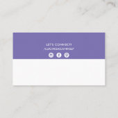 MODERN BOLD BAND minimale eenvoudige lavendel paar Visitekaartje (Achterkant)