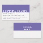 MODERN BOLD BAND minimale eenvoudige lavendel paar Visitekaartje (Voorkant / Achterkant)