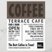Modern Bold Barista, Café, Coffeehouse Adverteren Flyer (Voorkant)