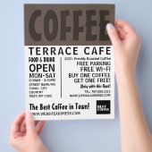 Modern Bold Barista, Café, Coffeehouse Adverteren Flyer (Hand)
