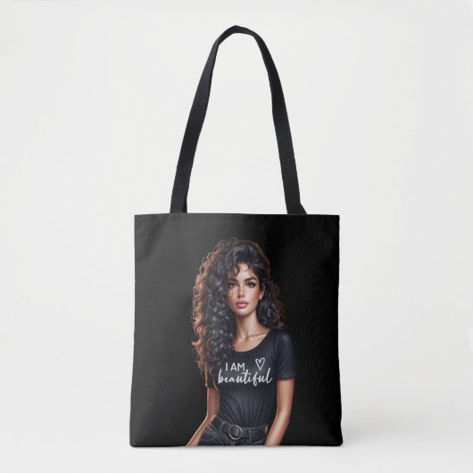 Modern Bold  Beautiful Sassy Girl Self Affirmation Tote Bag (Voorkant)
