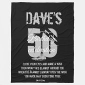 Modern Bold Black 50e Verjaardag Wensen Fleece Deken (Voorkant)