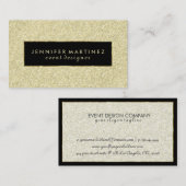 Modern Bold Black en Gold Glitter 2 Visitekaartje (Voorkant / Achterkant)