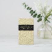 Modern Bold Black en Gold Glitter Visitekaartje (Staand voorkant)