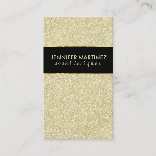 Modern Bold Black en Gold Glitter Visitekaartje (Voorkant)