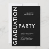 Modern Bold Black en White Graduation Party Kaart (Voorkant)