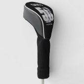 Modern Bold Black Gepersonaliseerde 50ste Verjaard Golfheadcover (Schuin)