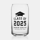 Modern Bold Black Klasse van 2025 Afstuderen Blikvorm Glas (Voorkant)