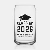 Modern Bold Black Klasse van 2025 Afstuderen Blikvorm Glas (Voorkant)