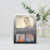 Modern Bold Black Ombre Afstuderen Afstuderen Briefkaart (Staand voorkant)