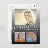 Modern Bold Black Ombre Afstuderen Afstuderen Briefkaart (Voorkant / Achterkant)