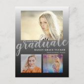 Modern Bold Black Ombre Afstuderen Afstuderen Briefkaart (Voorkant)