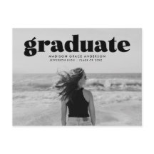 Modern Bold Black Overlay Photo Graduparty