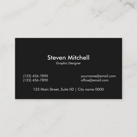 Modern Bold Black Red Creative Graphic Designer Visitekaartje (Voorkant)