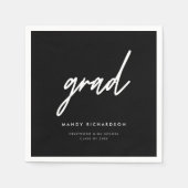 Modern Bold Black Script Custom Graduation Party Servet (Voorkant)