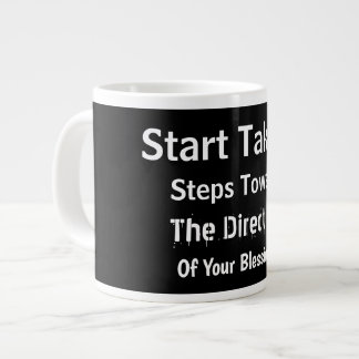 Modern Bold Black Uplifting Everyday Faith  Grote Koffiekop