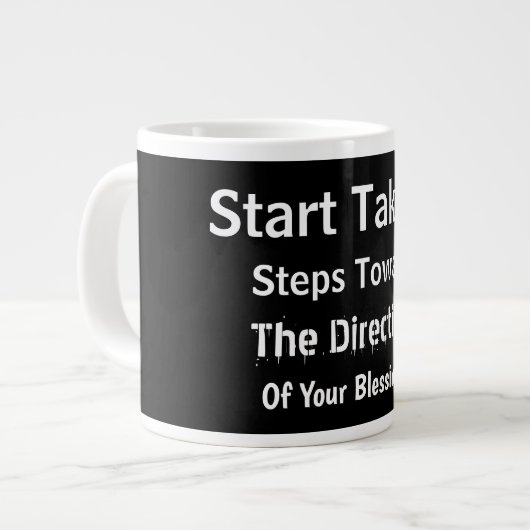 Modern Bold Black Uplifting Everyday Faith  Grote Koffiekop (Links)