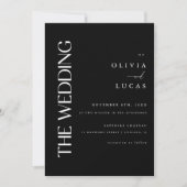 Modern Bold Black Wedding Kaart (Voorkant)