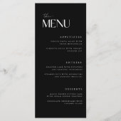 Modern Bold Black Wedding Menu (Voorkant)