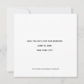 Modern Bold Black White Big Date Weddenschap Save The Date (Achterkant)