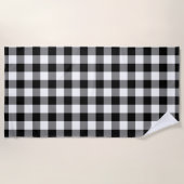 Modern Bold Black White Gingham Pattern Strandlaken (Voorkant)