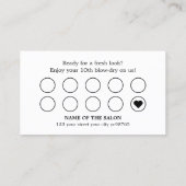 Modern Bold Black White Hair Salon Klantenkaartje (Achterkant)