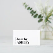 Modern Bold Black White Hair Salon Klantenkaartje (Staand voorkant)