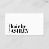 Modern Bold Black White Hair Salon Klantenkaartje (Voorkant)