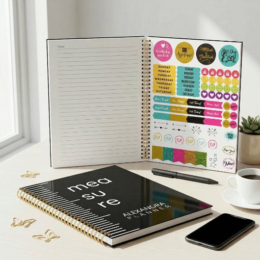 Modern Bold Black White Measure Typography Planner