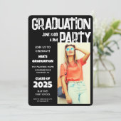 Modern Bold Black White Photo 2023 Afstuderen Kaart (Staand voorkant)