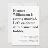 Modern Bold Black White Typography Bridal Brunch Kaart (Voorkant)