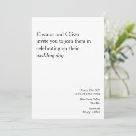 Modern Bold Black White Typography Stylish Wedding Kaart