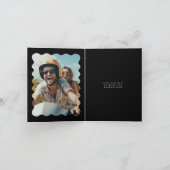 Modern Bold Black White Wedding Photo Bedankkaart (Binnen)