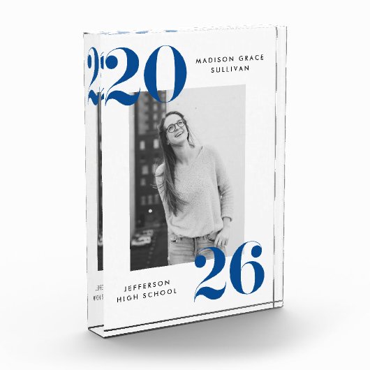 Modern Bold Blue Class van 2025 Afstuderen Fotoblokken (Links)