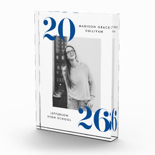 Modern Bold Blue Class van 2025 Afstuderen Fotoblokken (Rechts)