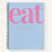 Modern Bold Blue Couples Verloving Cadeaurecept Notitieboek (Voorkant)