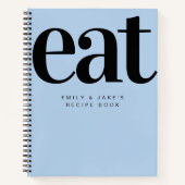 Modern Bold Blue Couples Verloving Cadeaurecept Notitieboek (Voorkant)