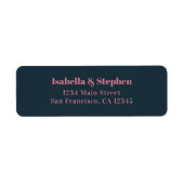 Modern Bold Blue & Pink Return Address Etiket (Voorkant)