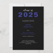 Modern Bold Blue Typography Afstudeerder aangekond Kaart (Achterkant)